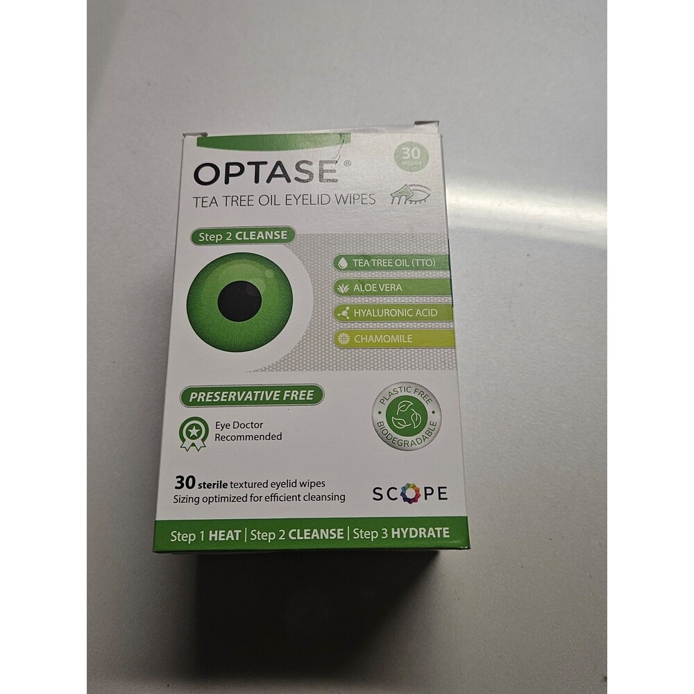 Optase Tea Tree Eyelid Cleansing Wipes
